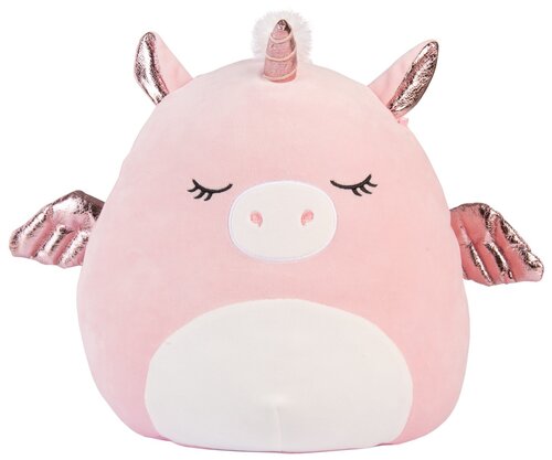 Мягкая игрушка Squishmallows Хрюшка-единорожка Грисси, 30 см, розовый