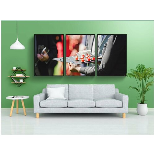 фото Набор модулных постеров для интерьера "пластина удержания руки, еда, перекус" 60x90 см. в тубусе, без рамки lotsprints