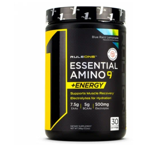 Аминокислота Rule 1 Essential Amino 9 +Energy, Лимонад Blue Razz, 345 гр. аминокислота rule 1 essential amino 9 energy лимонад blue razz 345 гр