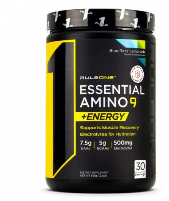 RULE ONE Essential Amino 9 + Energy (с кофеином) 345 г (Blue Razz Lemonade)