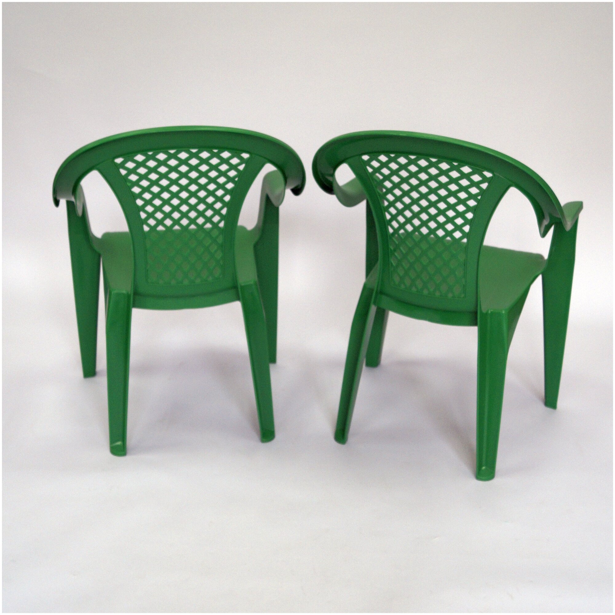Садовые пластиковые кресла стулья для дачи Фабио, Зеленый, 2 шт - фотография № 3