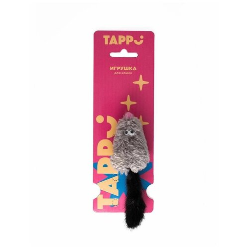 Tappi игрушки Игрушка Саваж для кошек мышь с добавлением кошачьей мяты и с хвостом из натурального меха норки 29оп66, 0,015 кг