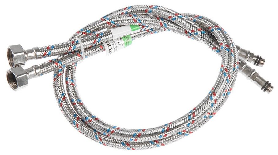 фото Подводка гибкая для воды (смесителя) - 2 шт, в стальной оплетке, 80 см