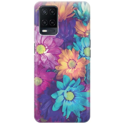фото Ультратонкий силиконовый чехол-накладка для oppo a54 с принтом "много цветов" gosso