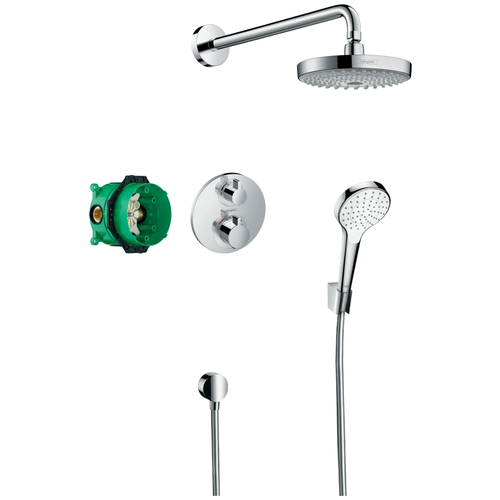 душ ручной hansgrohe croma select s 26804400 Душевой гарнитур hansgrohe Croma Select S / Ecostat S 27295000, хром хром 1250 мм