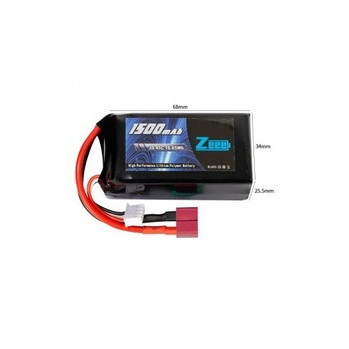 Zeee Power Аккумулятор Zeee Power LiPo 11.1V 3S 45C 1500mAh Soft (T-Plug) - zeee-1500-3s-45c zeee 6s 5200mah lipo battery 22 2v 100c softcase with ec5 plug for rc car airplane helicopter truck buggy boat rc models parts