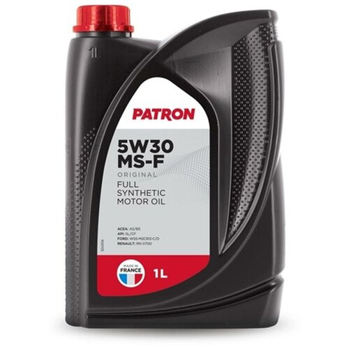 PATRON 5W30 MS-F 1L ORIGINAL Масло моторное синтетическое 1л-для легковых автомобилей ACEA A5/B5, API SL/CF, FORD WSS-M2C913-C/D, RENAULT RN0700 1шт