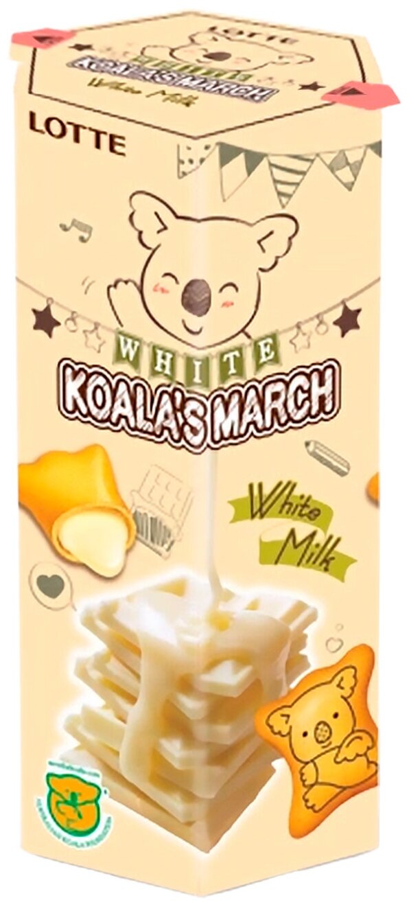Печенье подушечки Lotte Koala's March White Milk с мочно-сырной начинкой (2 шт. по 37 гр.) - фотография № 2
