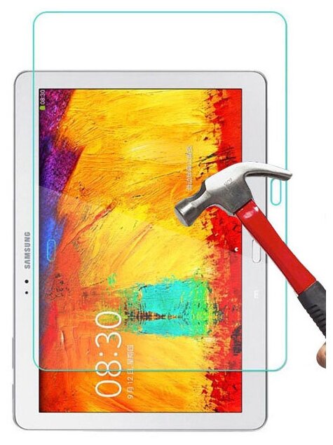 Защитное противоударное стекло MyPads для планшета Samsung Galaxy Note 10.1 2014 SM-P6000/P6050/LTE P607 с олеофобным покрытием