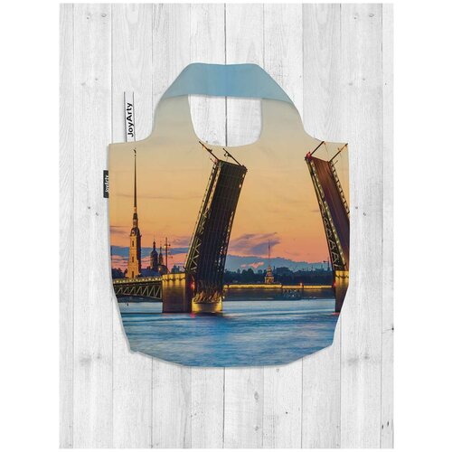 фото Сумка авоська joyarty "разведенный мост" 46x65x7 см