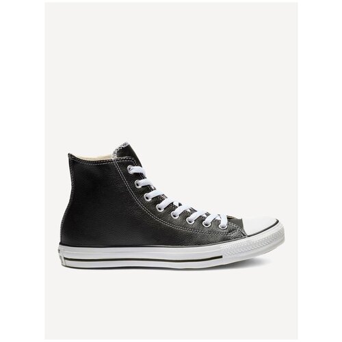 фото Кеды converse chuck taylor all star 132170, демисезонные, повседневные, натуральная кожа, высокие, размер 7us (40eu), черный