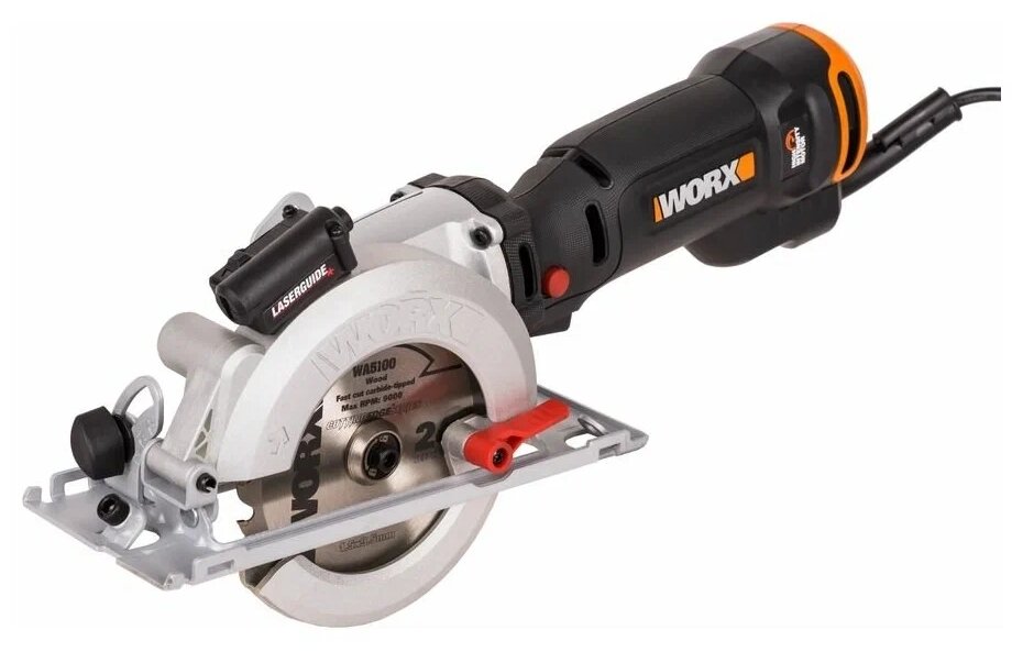 Дисковая пила Worx WX437, 800 Вт черный/оранжевый - фотография № 1