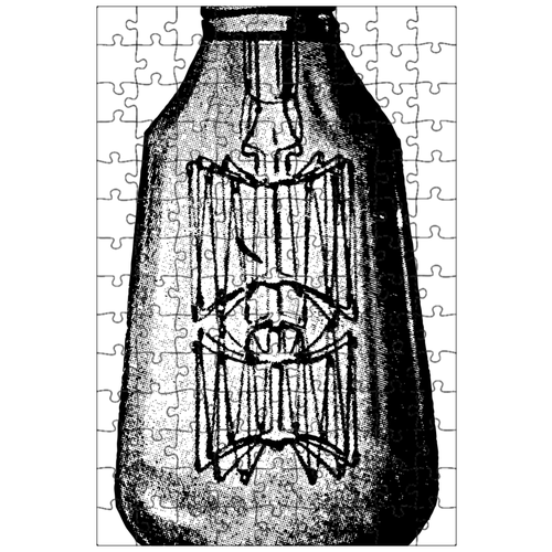 фото Магнитный пазл 27x18см."старинные лампы, винтаж, винтаж иллюстрация" на холодильник lotsprints