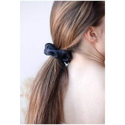 фото Шёлковая резинка для волос "sibirski.store" из 100% натурального шёлка черный