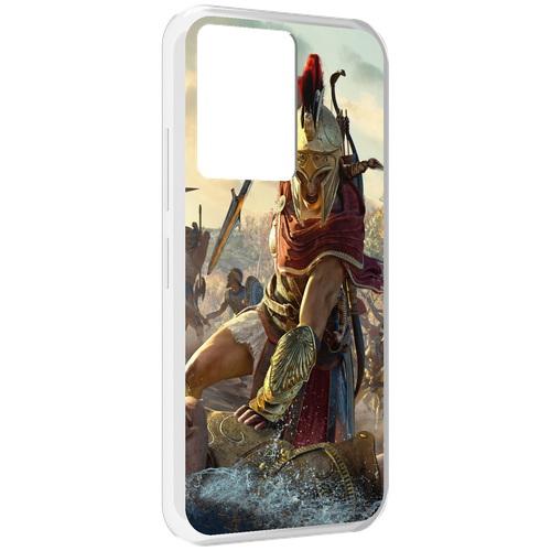 Чехол MyPads Assassin's Creed Odyssey Kassandra мужской для Infinix Note 12 5G X671 / Note 12 Pro 5G задняя-панель-накладка-бампер