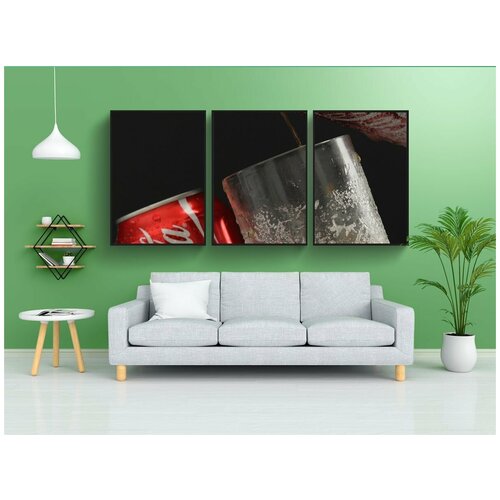 фото Набор модулных постеров для интерьера "напиток, кока кола, может" 60x90 см. в тубусе, без рамки lotsprints