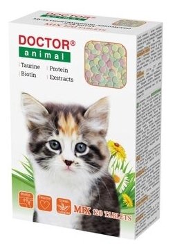 Бионикс Мультивитаминное лакомство Doctor Animal Mix, для котят, 120 таблеток 116096, 0,036 кг, 54182