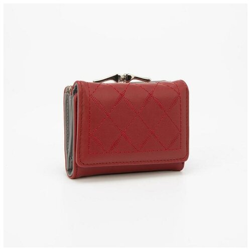 фото Кошелек на кнопке, цвет бордовый noname