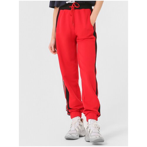 фото Спортивные брюки с яркими лампасами lo красные (44)