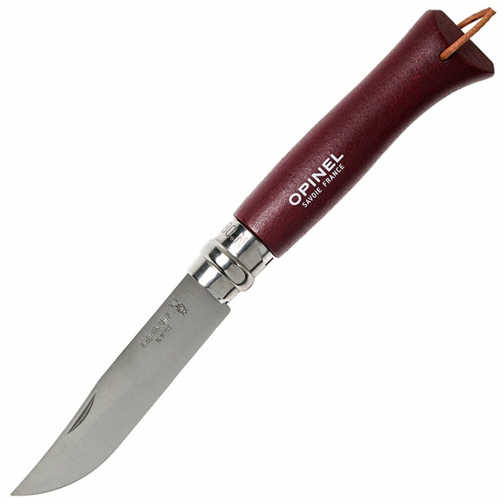 Нож Opinel №8 Trekking, нержавеющая сталь, бордовый