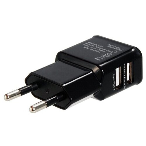 Сетевой адаптер питания Orient PU2402 зарядка 2.1А 2 USB-порта, черный сетевой адаптер orient u3cl 1000