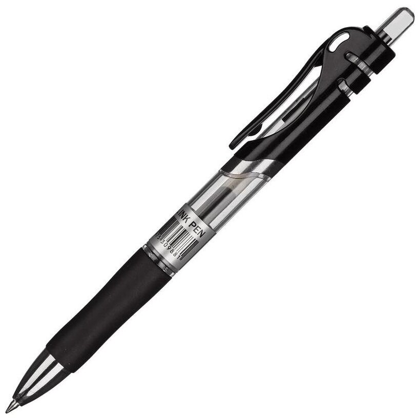 Ручка гелевая автоматическая Attache Hammer (0.5мм, черный, резиновая манжетка) 1шт.