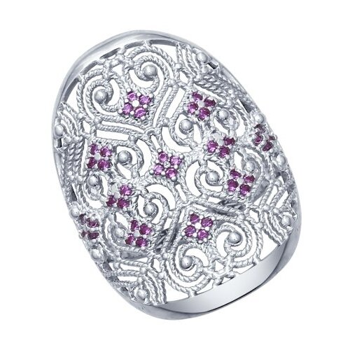 фото Серебряное кольцо sokolov 94012347 с фианитом diamant-online