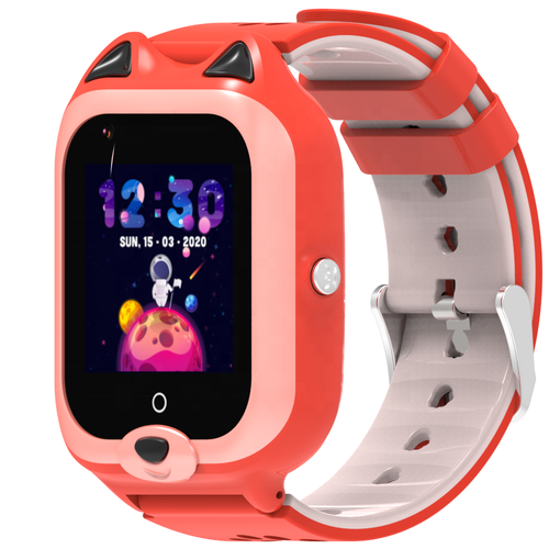 фото Детские смарт часы- телефон kt22 с gps, видеозвонком, виброзвонком, камерой и 4g. красно- оранжевые smart baby watch