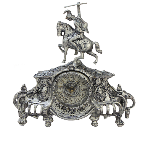 фото Часы коша, каминные бронзовые с покрытием серебро ksva-bp-27017-s bello de bronze