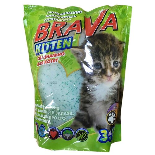 Впитывающий наполнитель Brava Kitten, 3.8л, 1 шт.