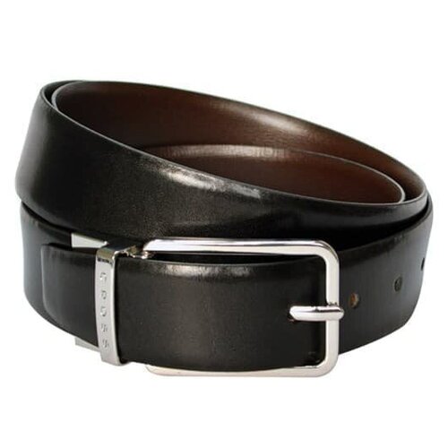 фото Ремень cross santiago, двухсторонний, кожа наппа гладкая, цвет чёрный/коричневый, 126 х 3,5 см