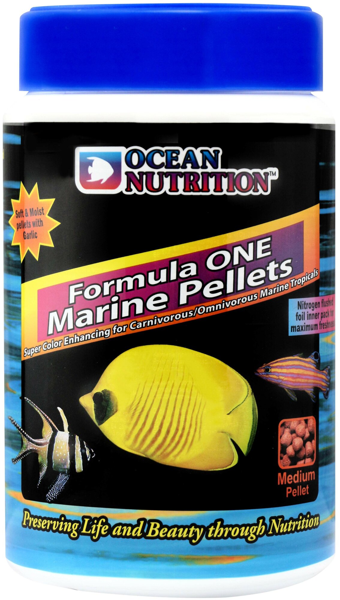 Корм для морских рыб Ocean Nutrition Formula 1 Marine Pellet Medium, гранулы, 400гр - фотография № 1