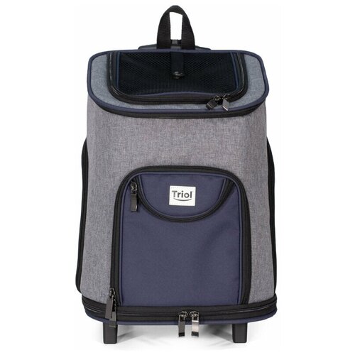 фото Сумка-рюкзак для животных на колесах triol трансформер, серый, 33*30*50 см