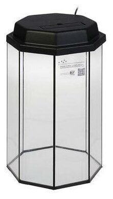 Пижон Аквариум восьмигранный с крышкой, 70 литров, 40 х 40 х 60/66см, чёрный - фотография № 3