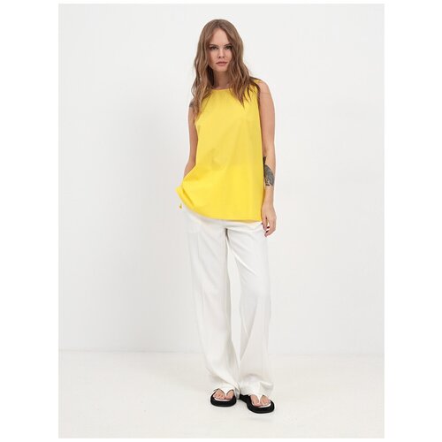 фото Топ женский katharina kross kk-t-002k-jf/s2-желтый, прямой силуэт / сlassic fit, цвет желтый, размер 44