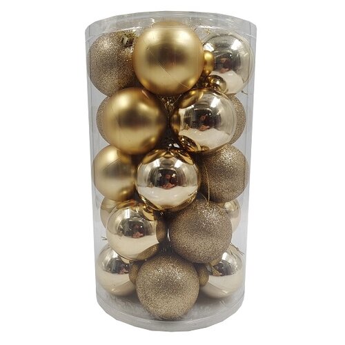 фото Набор елочных шаров winter glade 60125g001, золотой, 6 см, 25 шт.