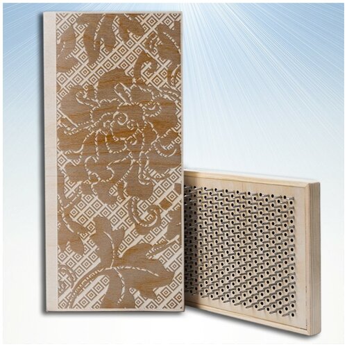 фото Доска садху / доска с гвоздями / доска для йоги / цветы орнамент - 1380, светлая сила души и тела