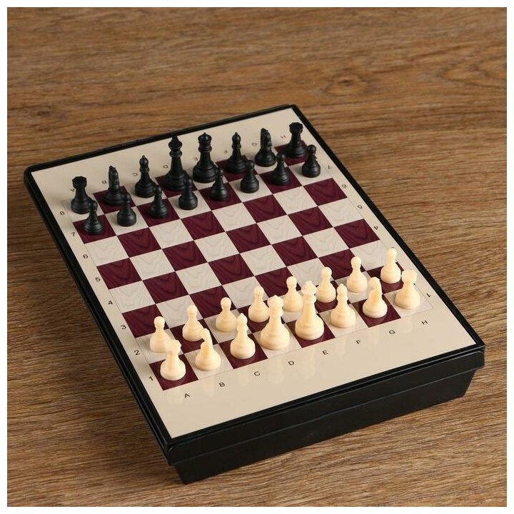 Игра настольная Шахматы, с ящиком, магнитные, 24х18 см