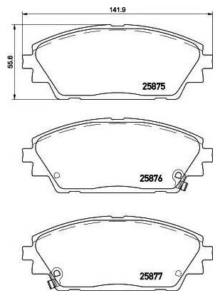 Дисковые тормозные колодки передние NISSHINBO NP5034 для Mazda CX-3 Mazda 3 (4 шт.)