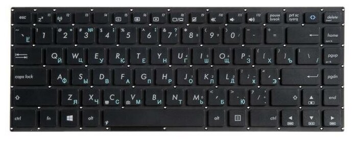 Клавиатура ZeepDeep для ноутбука Asus S400CA S401U S401A S405CA S405CB S401CM S451LA S451LB S451LM черная без рамки