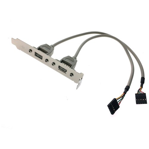 планка bracket в корпус usb 2 0 2 порта низкопрофильная low profile espada модель ebrt 2usb2low Планка портов в корпус на заднюю панель 2 порта USB 2.0 модель: EBRCT-2PrtUSB2 (10pin/9pin to usb2.0 переходник)