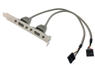 Планка портов в корпус на заднюю панель 2 порта USB 2.0 модель: EBRCT-2PrtUSB2 (10pin/9pin to usb2.0 переходник)