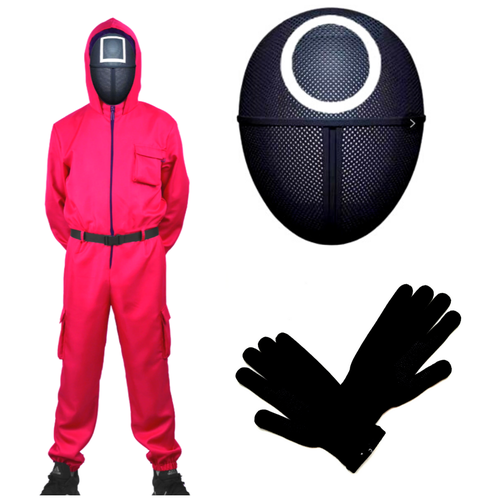 фото Игра в кальмара костюм охранника премиум размер м рост 167-174 см : комбинезон, маска, перчатки