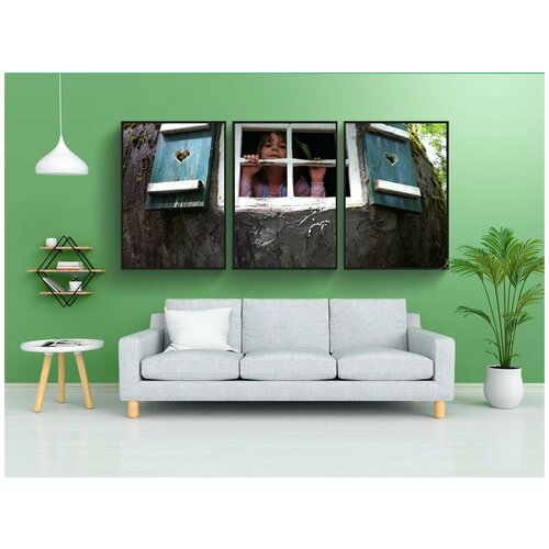 фото Набор модулных постеров для интерьера "дети, игра, домик на дереве" 60x90 см. в тубусе, без рамки lotsprints