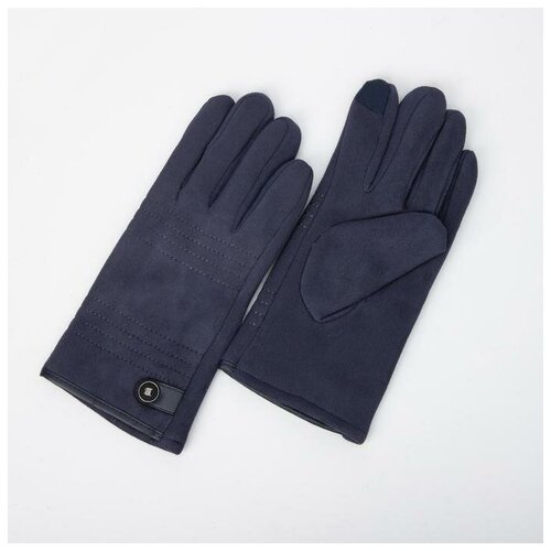 фото Перчатки мужские, безразмерные, утеплитель искусственный мех, цвет синий нет бренда