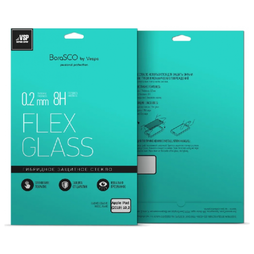 защитное стекло borasco для honor x8 0 26mm hybrid glass transparent 71136 Защитное стекло Borasco Hybrid Glass для Apple iPad (2019)/(2020)/(2021) 10,2