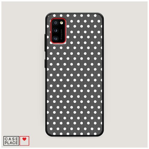 фото Чехол силиконовый матовый samsung galaxy a41 сетка в горох белая case place
