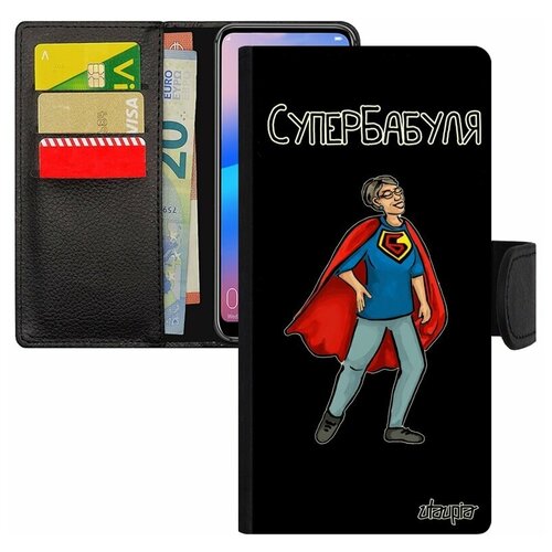 фото Чехол-книжка на мобильный redmi 6a, "супербабуля" рисунок смешной utaupia