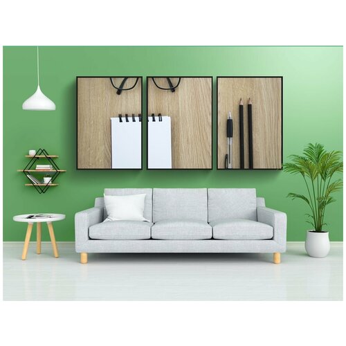 фото Модульный постер "ручка, очки, изучение" 180x90 см. из 3х частей в тубусе, без рамки lotsprints