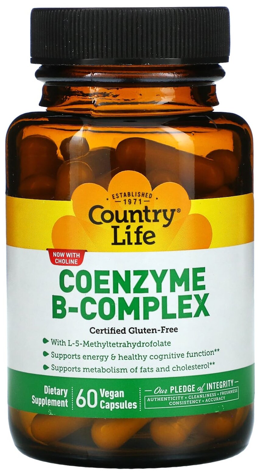 Капсулы Country Life Сoenzyme B-complex, 140 г, 60 шт.